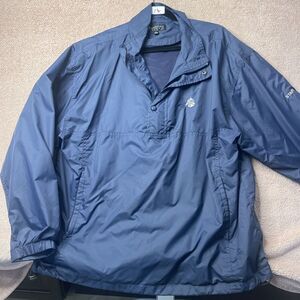 Monterey Club Navy Long Sleeve 1/2 Zip Snap Golf Pullover Jacket Size L Rainwear